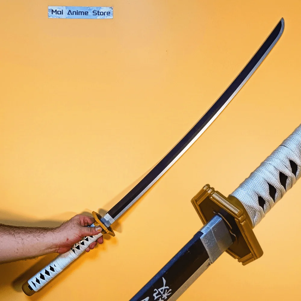 Espada katana de 40 polegadas, anime, cosplay, lâmina de tamanho real, tamanho real, japonês, katana samurai, estatueta de ação, brinquedo afiado, presente