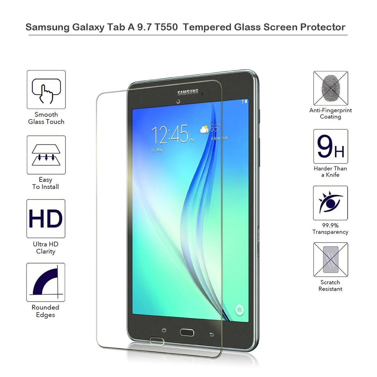 3PCS Glass Screen Protector for Samsung Galaxy Tab A 9.7 & S Pen SM-P550 SM-P555 SM-T550 SM-T555 Tablet Protective Film