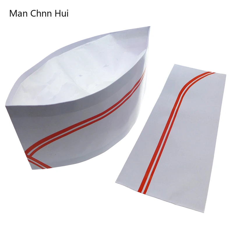 10 Pcs Disposable Chef Hat Hotel Breathable Kitchen Hats Catering Cooking Cap Restaurant Cook Paper Hat Waiter Work Boat Caps