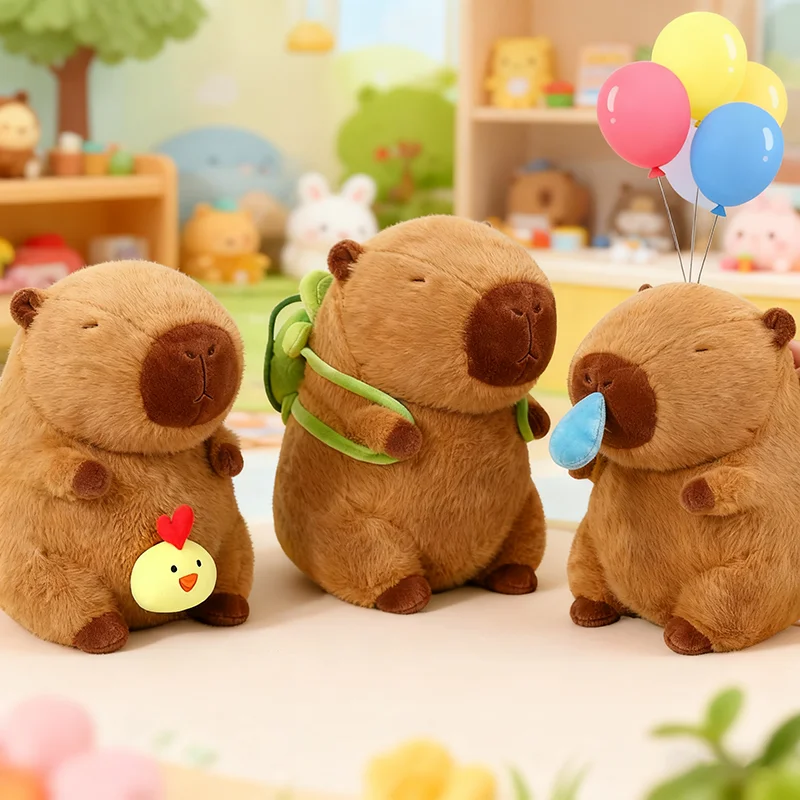 Pluszowa maskotka kapybara 23 cm, zabawka, plecak żółw, kapybara z rozciągliwym śluzem nosowym, puszyste zabawki kapybara, prezent urodzinowy