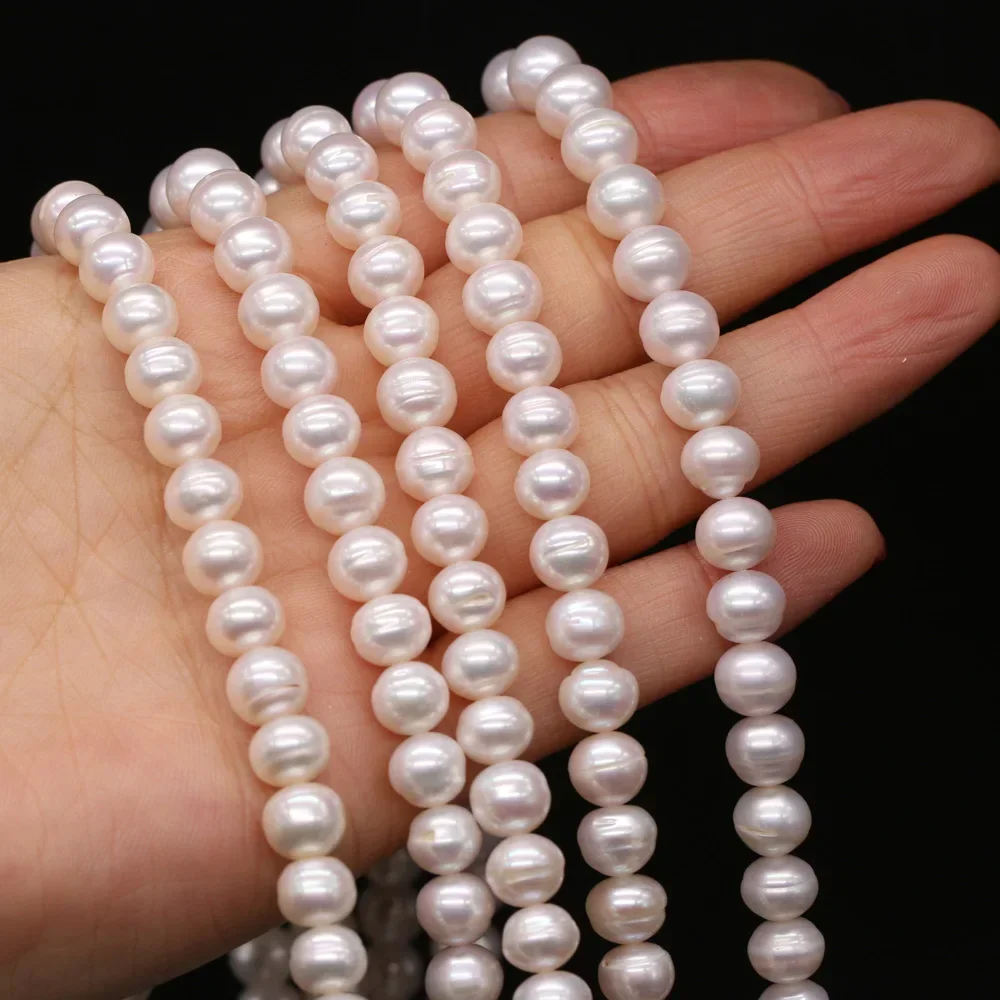 Natural Freshwater Pearl Beaded High Quality Round shape Punch Loose Beads for Make Jewelry DIY Bracelet Necklace Accessories