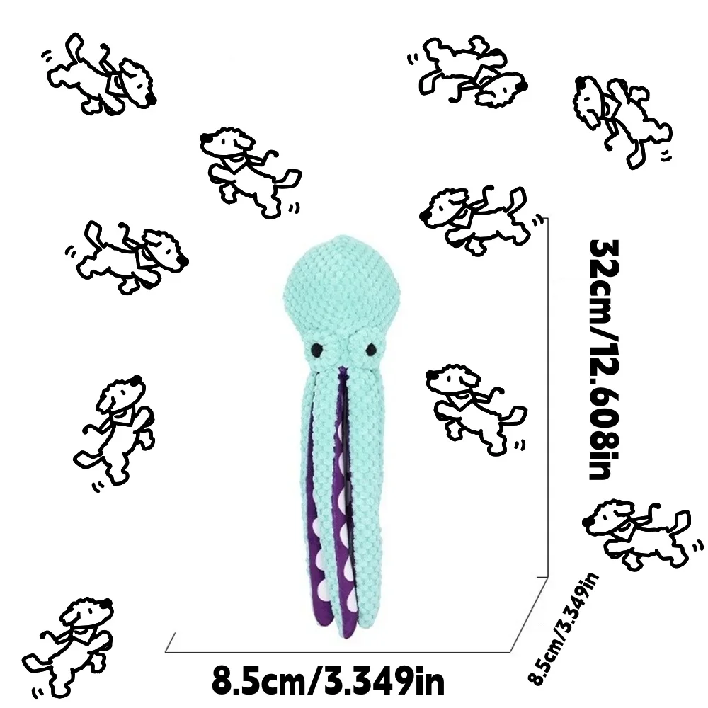 Pet supplies big octopus tough bite toy for gnawing and amusing; large size plush toy with sound image 6