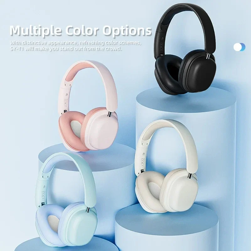 

EYOUONew SY-T1 Head-mounted Lightweight Wireless Bluetooth 5.3 Headphones Pluggable Noise Reduction Mic Stereo Music Game Headse