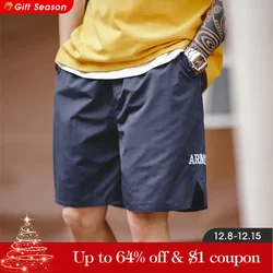 Maden Retro Training Sports Shorts with Thin Letter Embroidered Straight Shorts for Men's Summer Fashion Pants