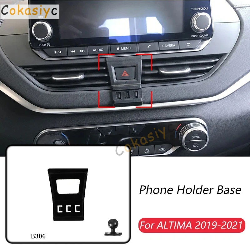 Car Phone Holder Base Special Mounts For Nissan ALTIMA 2019-2021 Fixed Air Outlet Bracket Base Accessories With Ball Head 17mm