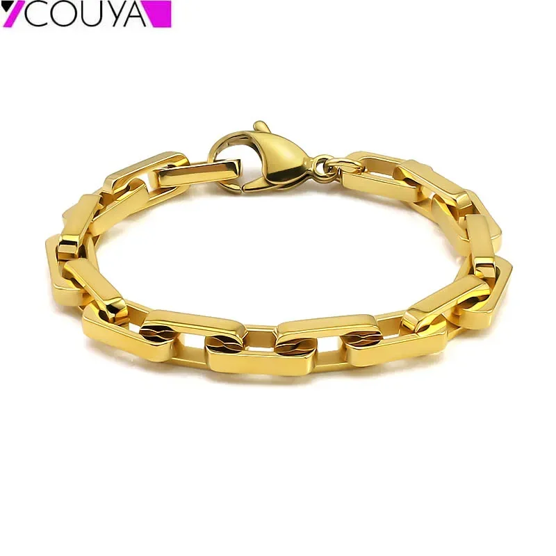 Trendy 316L Stainless Steel Bracelets Customized Length Bracelet Bangles Hand Jewelry gift for Women Pulsera de cuero para mujer