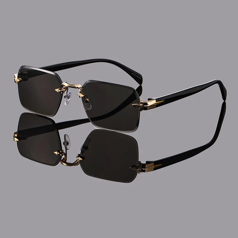 1 Buah Kacamata Persegi Tanpa Bingkai Retro Kepribadian Kasual Multiwarna Uniseks untuk Kehidupan Sehari-hari, Liburan Luar Ruangan, Fotografi Jalanan Pantai