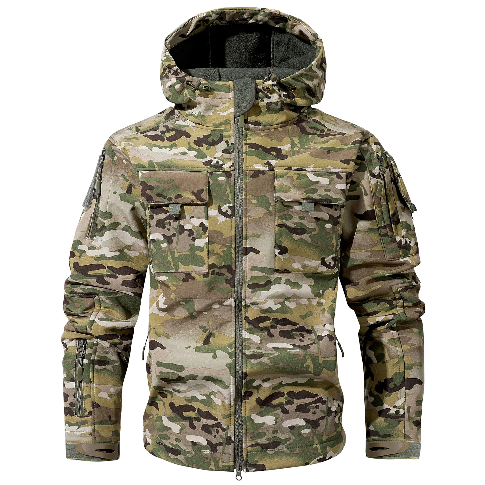 

Men Outdoor Shark Skin Soft Shell Tactical Jacket Waterproof Fleece Hooded Coat Hunt Clothes Autumn Camouflage Jacket Men tops