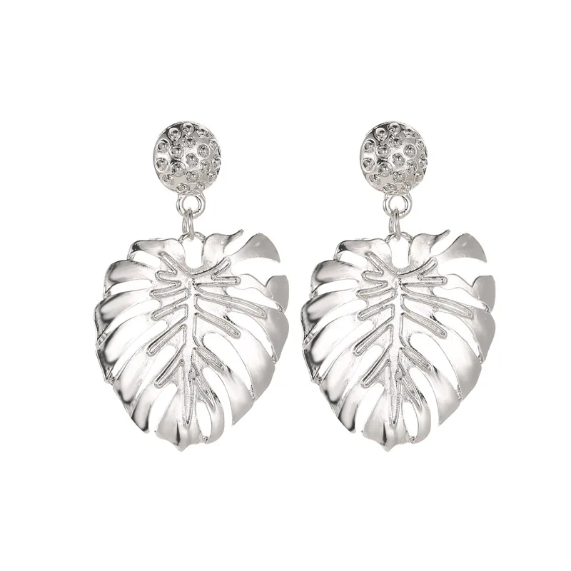 New Fashion Hollow Leaf Drop Earrings For Women Trendy Jewelry Dangle Ear Rings Gold Color Cute Girl\'s Accessories