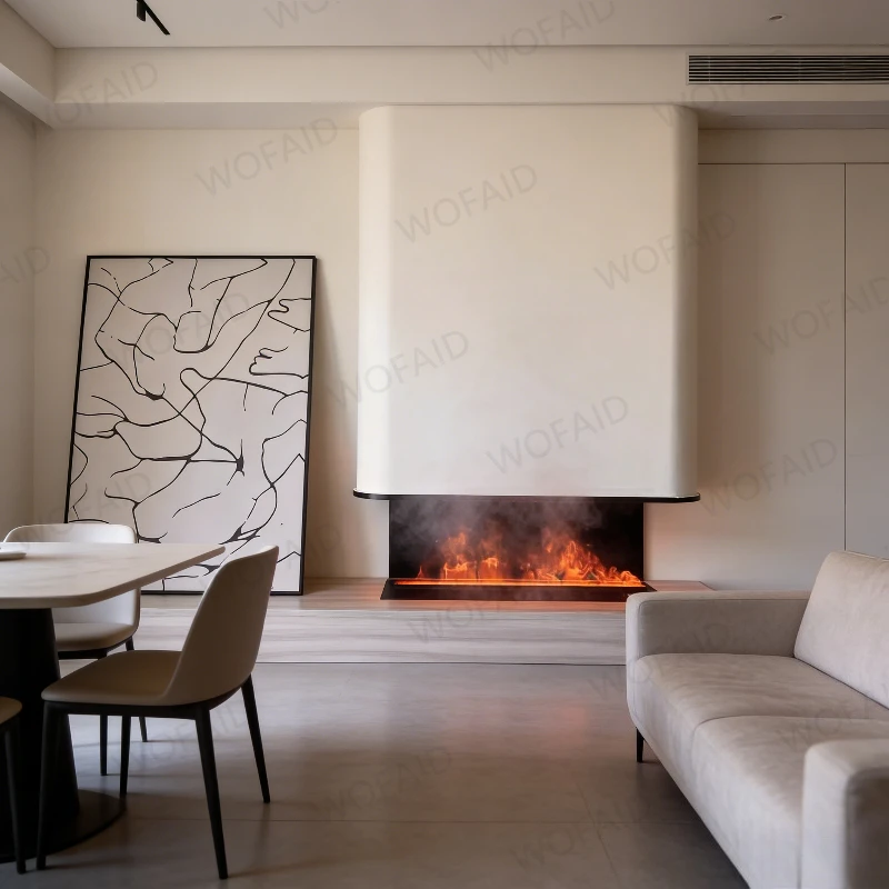 2026 New 3D Fog Steam Fireplace - Hyper-Realistic Flame Effect with RGB Color Options Effect Fireplace Mist Technology Firebox view 3