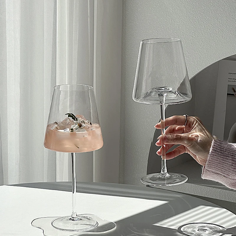600ml Large Capacity Small Hill Goblet Crystal Glass Red Wine Glass Cup Grape Wine Champagne Glass Household Potbelly