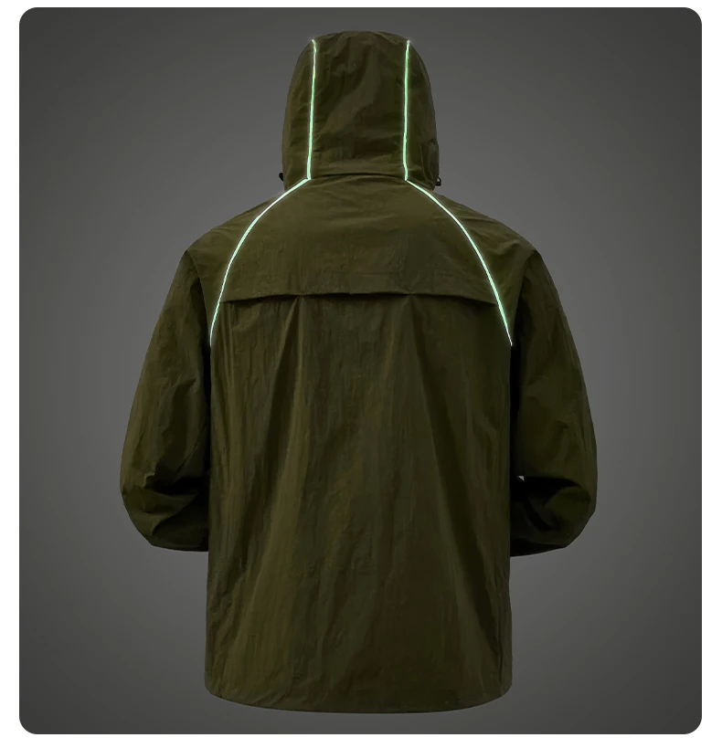 LNGXO Unisex Sun Protection Jackets Summer Waterproof Quick Dry Reflective Coat Camping Hiking Climbing Lightweight Windbreaker