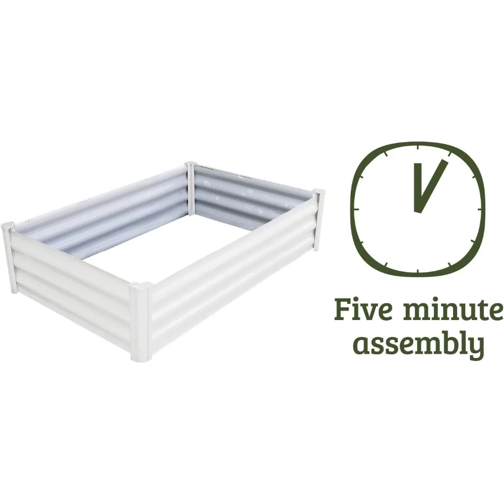 سرير حديقة مرتفع مجلفن مقاس 4 × 3 بوصات مع سهولة التجميع، تصريف فائق لحديقة المنزل