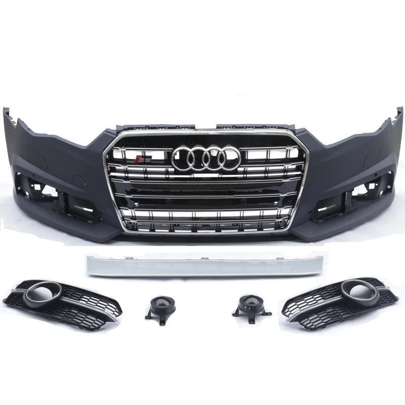 

A6 C7.5 RS6 to S6 C7PA Car Bumper With grille Car body kit FOR Audis 2015 -2018