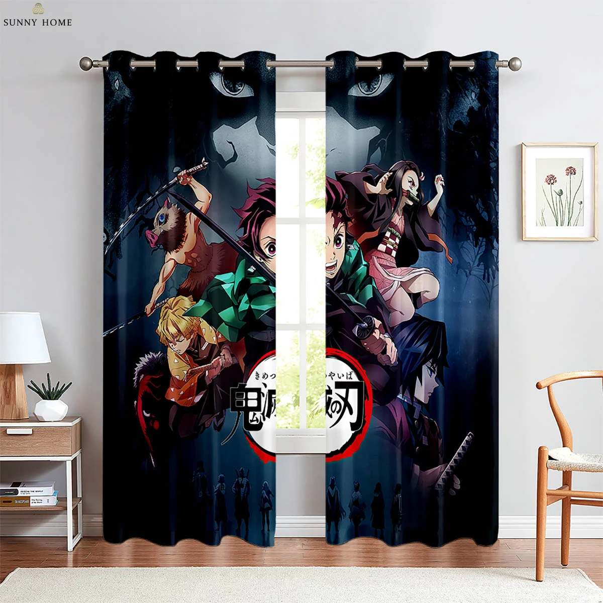 

Anime Cartoon Japanese Comic Printed Curtains Suitable For Bedroom Living Room Dormitory Study Room Decorative Curtains 2 Pieces