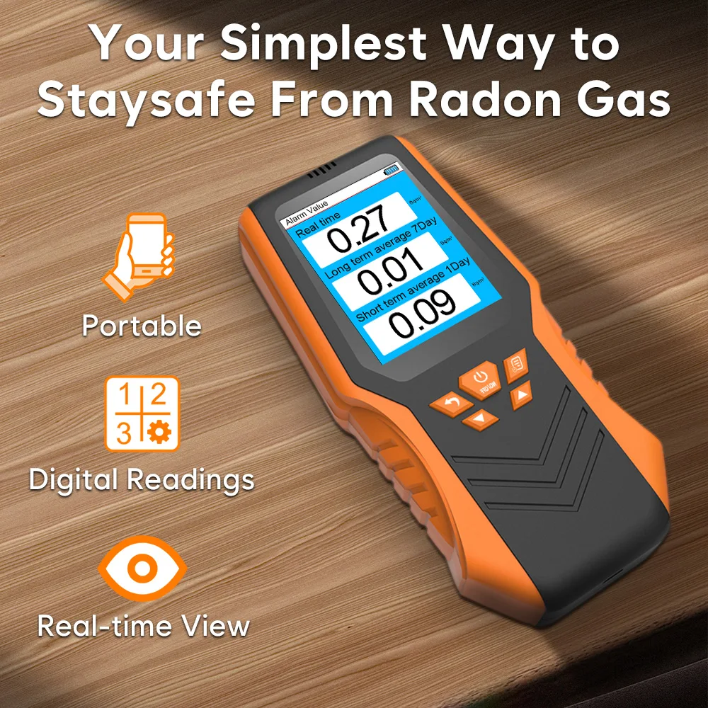 

Handheld Radon Tester Gas Measurement Tools Airborne Radon Concentration Temperature Humidity Data Quality Testing Radon Tester