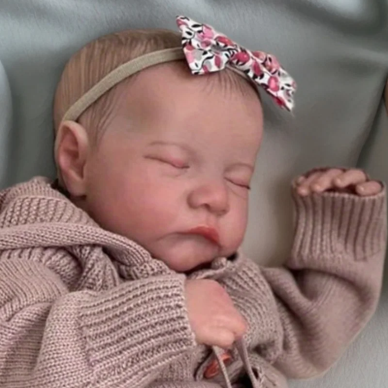 BZDOLL Realistische 48cm Reborn-Babypuppen Levi Neugeborenes Mädchen Kunstspielzeug Bebe-Puppe 19 Zoll Liebliches Geburtstagsgeschenk für Mädchen