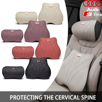 Car Breathable Seat Pad Memory Foam Headrest Lumbar Backrest Cushion For Audi S Line TT RS Sline Quattro A3 8P S4 S5 S6 S7 A4 B8