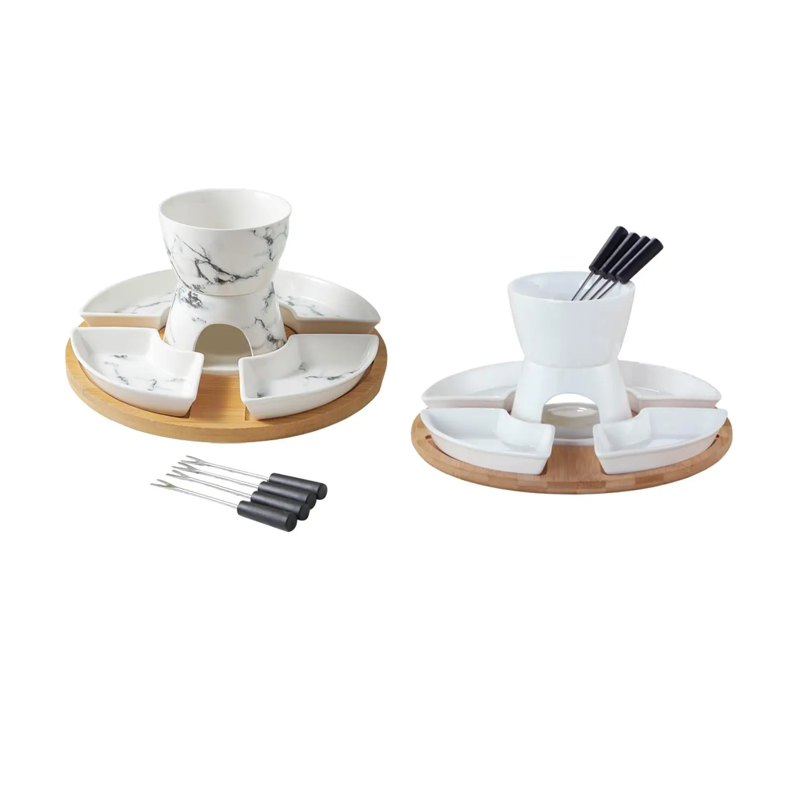 Ceramic Chocolate Fondue Set Cheese Melting Ceramic Cheese Fondue Pot for Home Butter Melt Pot Butter Heater Caramel Engagement