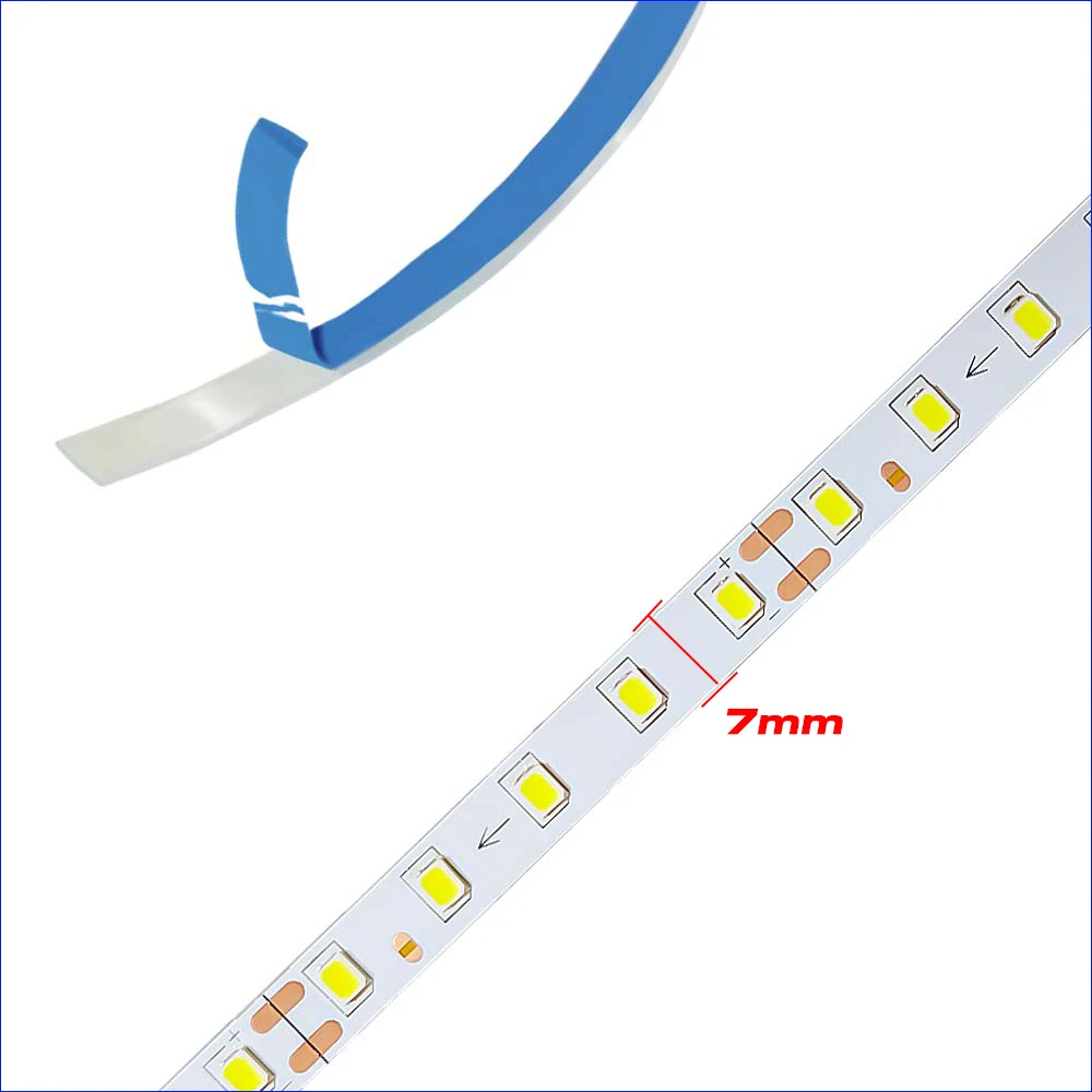 Cinta de luz LED Flexible SMD2835, cinta de corriente constante de 5 metros, 7mm-5b20c, 20 W/M, 200MA, un solo Color, 3000K/4000K/6500K