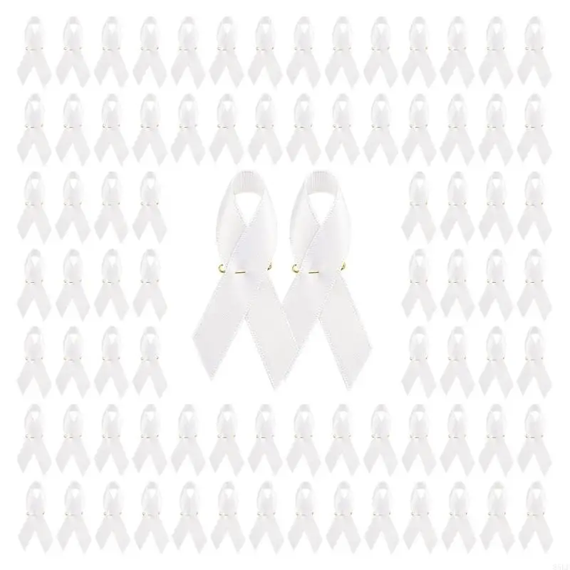 85LF 100pcs Pink Ribbon Brooches Badge Breast Cancers Health Care Pin Women Public Welfare Badge Awareness Enamel Gift