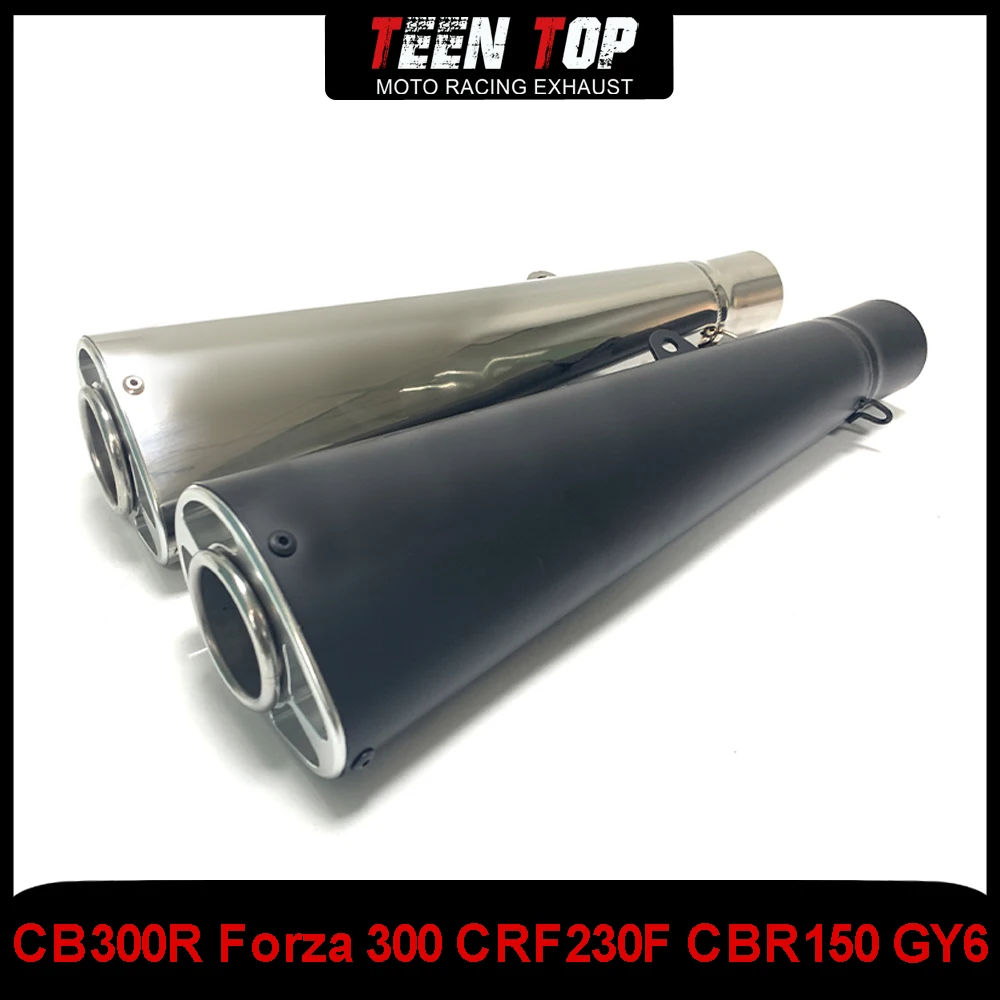 

Universal Motorcycle Oldtime Exhaust 51mm Steel Racing Bike Exhaust Muffler CB300R Forza 300 CRF230F CBR150 GY6 Exhaust System
