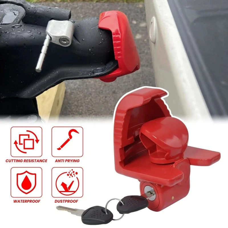 

Caravan Trailer Hitch Lock With Keys High Security Heavy Duty Universal Fit RV Coupler Lock Trailer Assembly Towing Anti-Theft