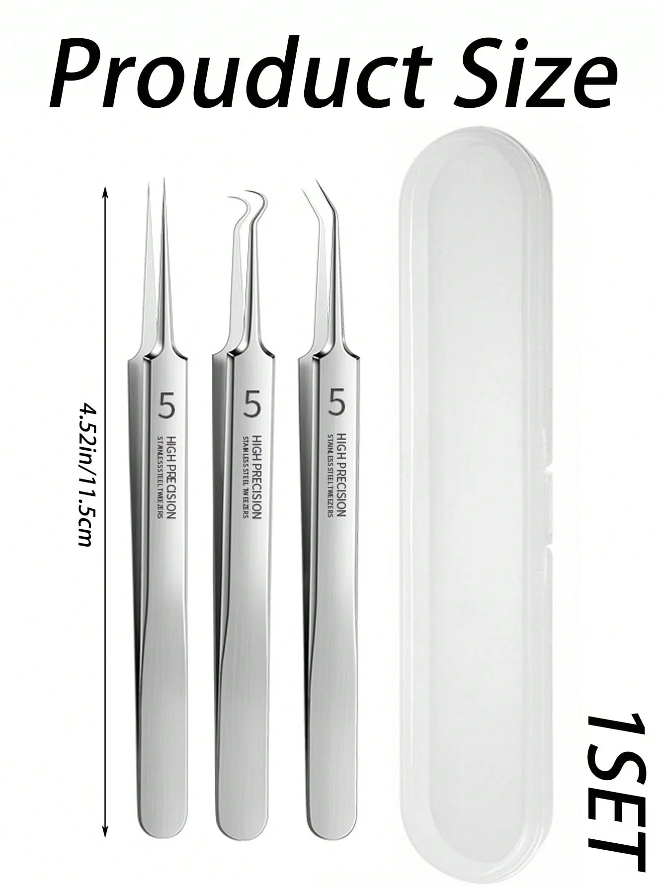 أدوات إزالة الرؤوس السوداء، ملاقط احترافية لإزالة الرؤوس السوداء للوجه، مزيل الرؤوس السوداء، احترافية من الفولاذ المقاوم للصدأ للرؤوس السوداء #2