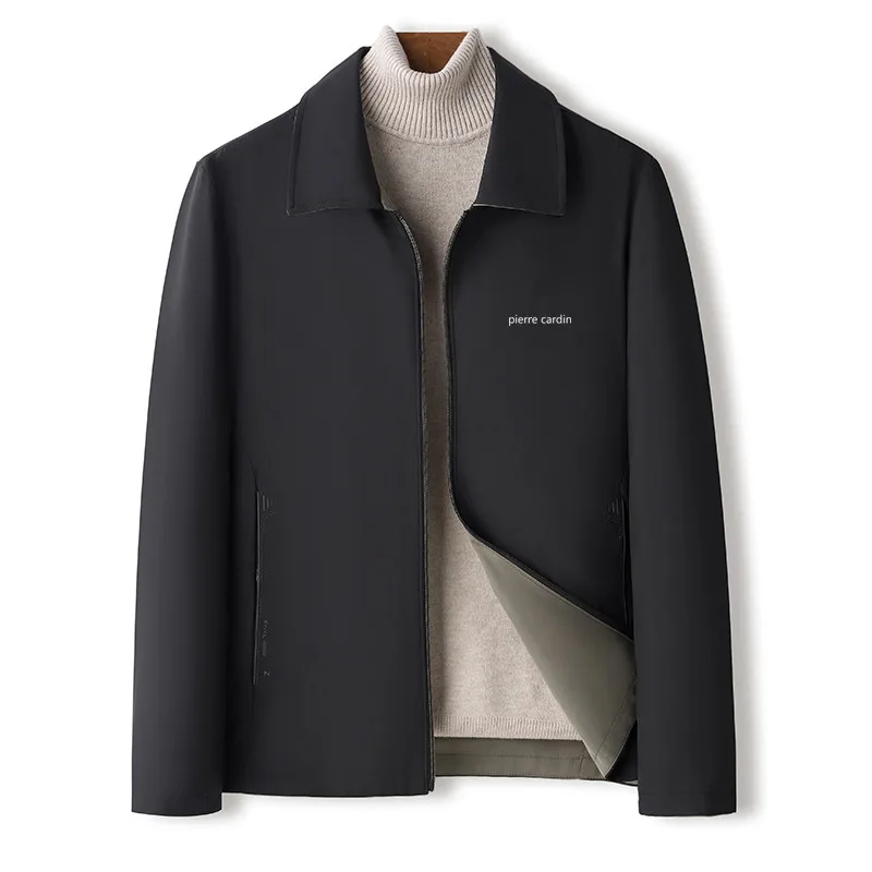 High-Quality Fashionable Men's Double-Sided Collar Jacket Casual Business Style Spring Autumn Wear for Dad Stylish All-Match