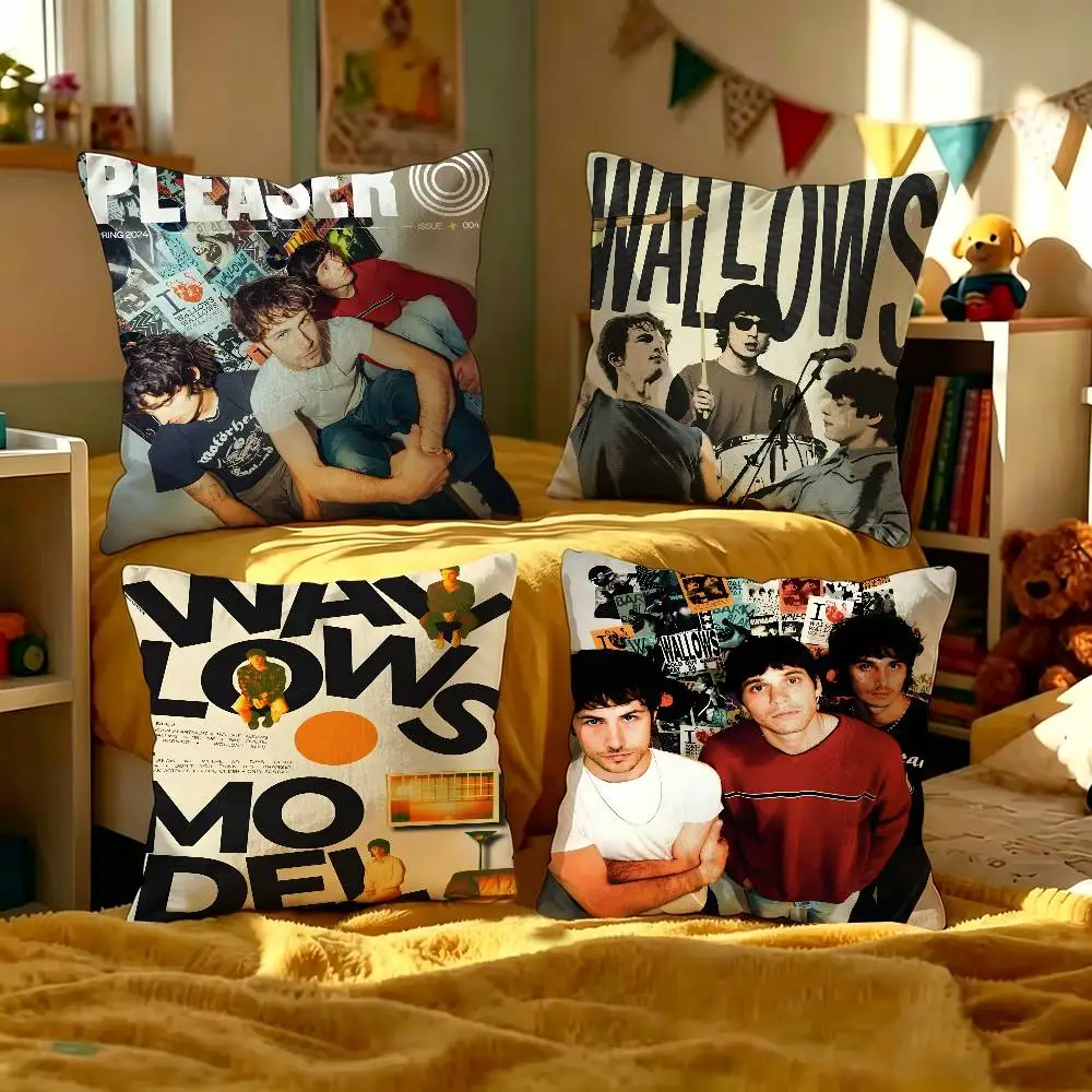 W-Wallows Indie-Melodic Decorative Room Aesthetics Pillow Case Home Decor Bedroom Sofa Bed Couch Pillow Cover 45x45