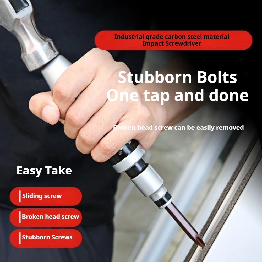 13Pcs Impact Driver Screwdriver for Loosening Frozen Bolts Stubborn Fasteners with Non-Slip Handle Professional Portable CR-V