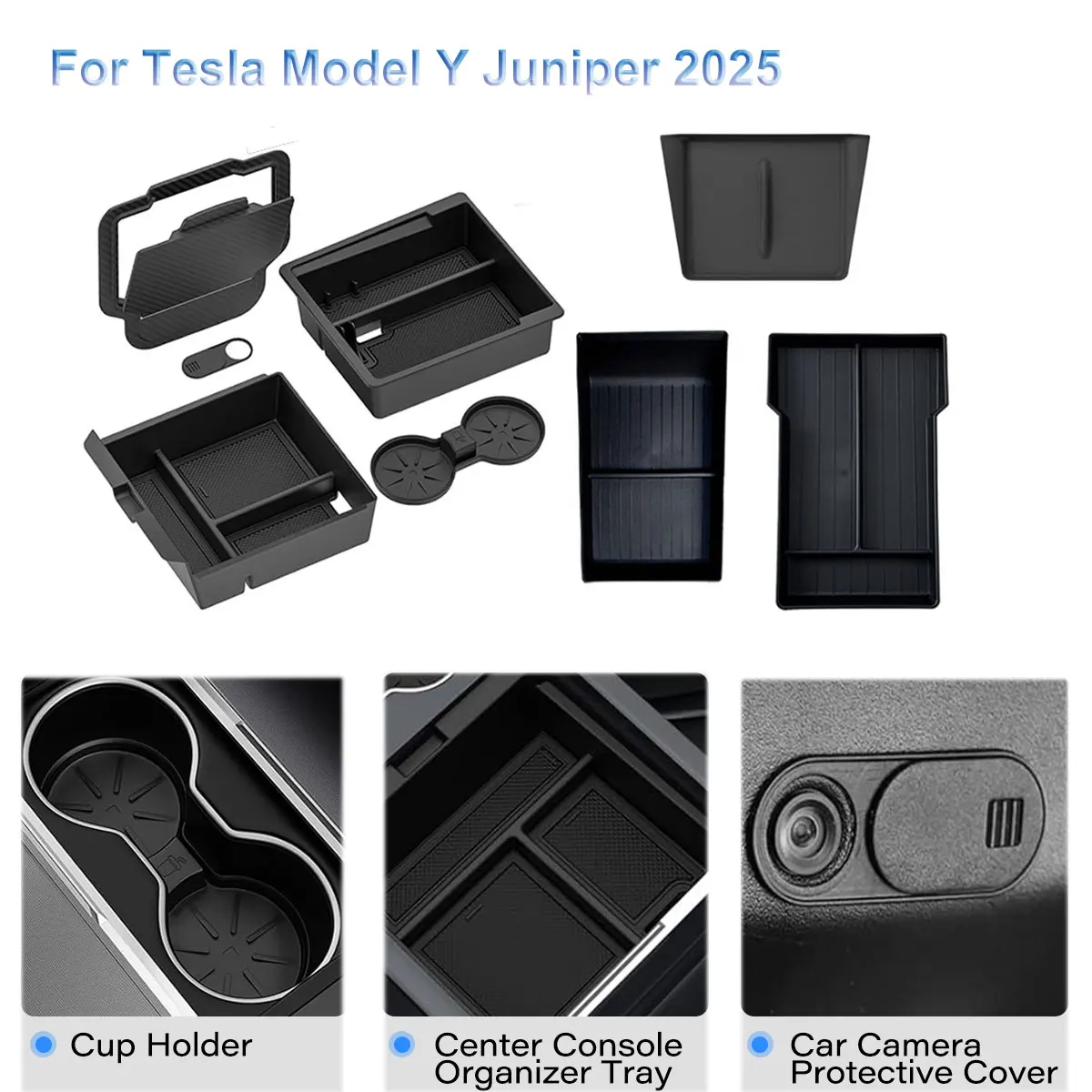 

Органайзер на центральной консоли автомобиля для Tesla Model Y Juniper 2025 Автомобильный ящик для хранения для Tesla New Model Y 2026 Вставка держателя чашки Juniper