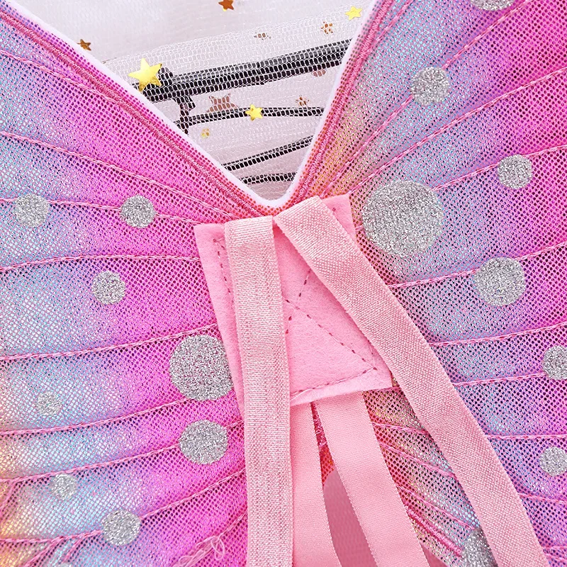Butterfly Fairy Wings Dress Up Birthday Gift Magic Wand Stick Party Favors Costume Accessory Halloween Angel Wing for Kids Girls