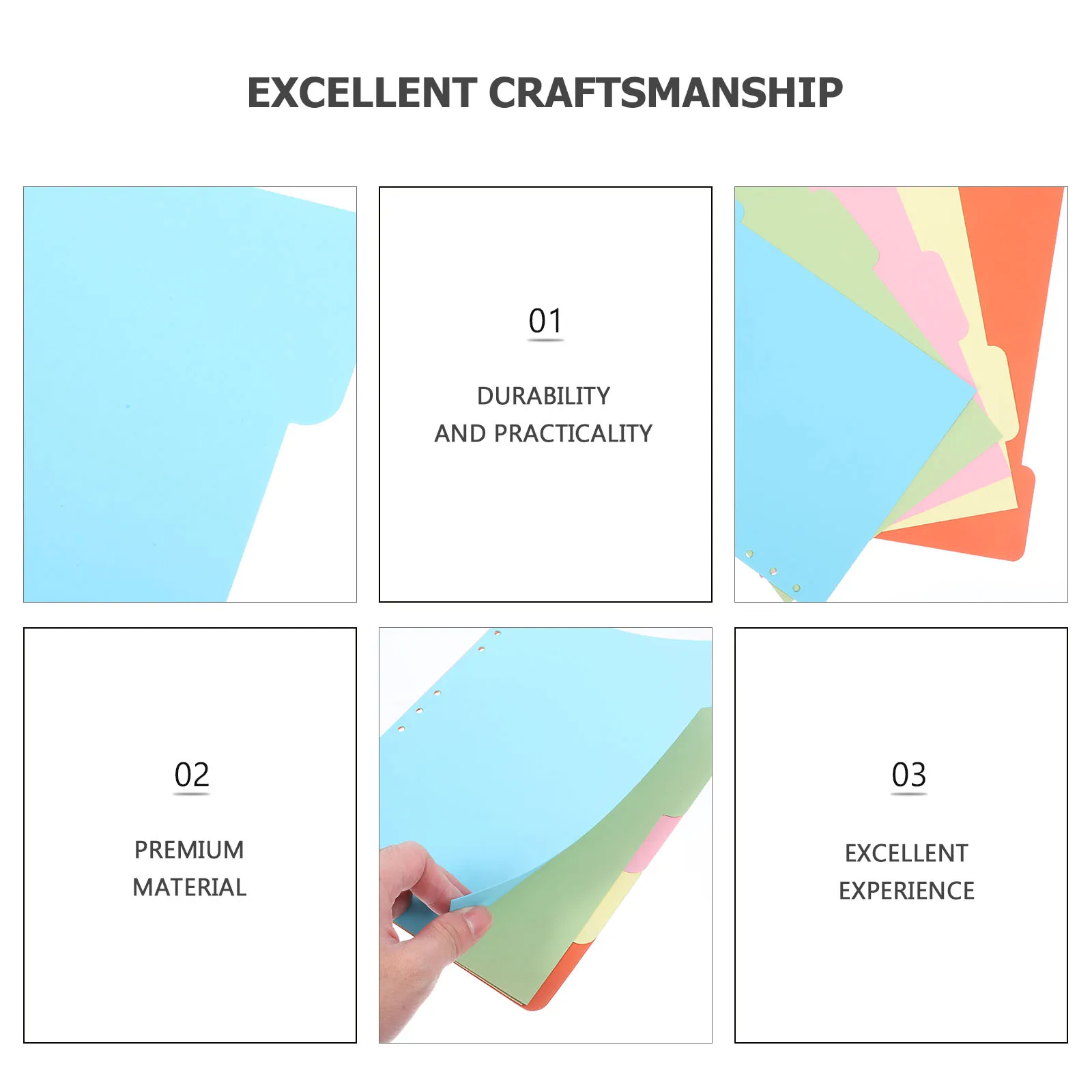 

15Pcs Colored Binder Dividers B5 Index Notebook Tabs Page Separators for Journals Reports Presentations Organization