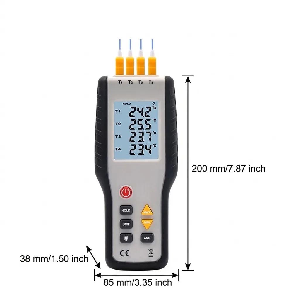 1Pc 4-Channel Digital Thermocouple Thermometer HT-9815 For Type K Probe Temperature Measurement HVAC Lab Industrial Tool