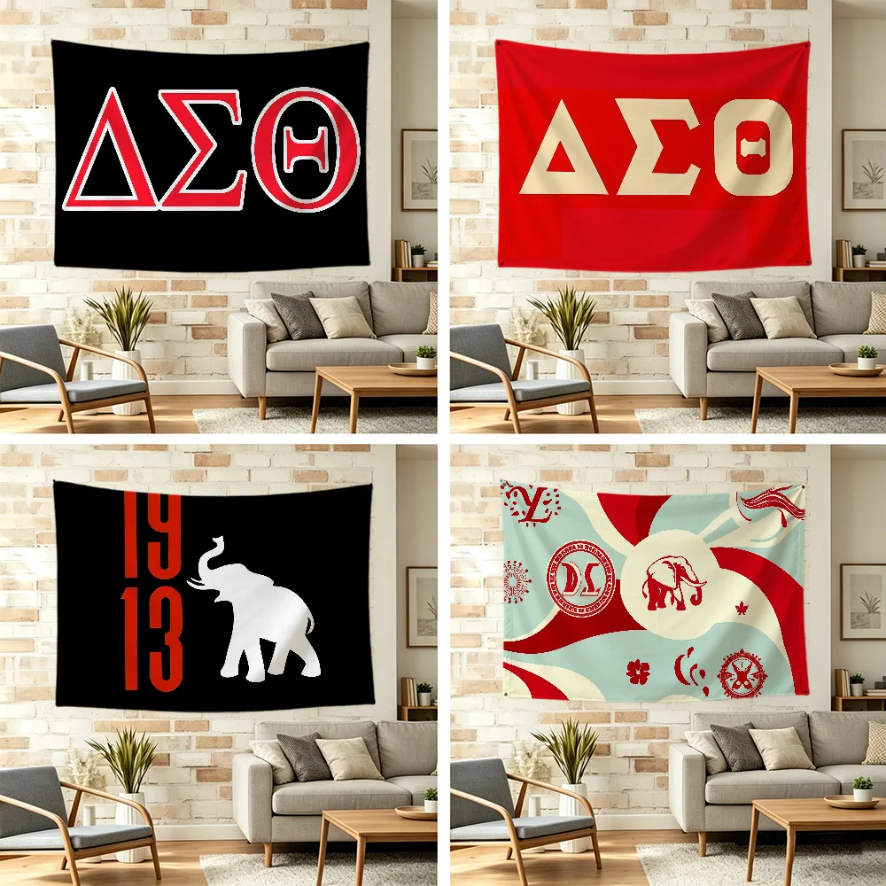 D-delta logo luxury S-sigma Theta flag Durable Outdoor Indoor Patio Festive Decoration Classic Design Pole Wall Room Banner
