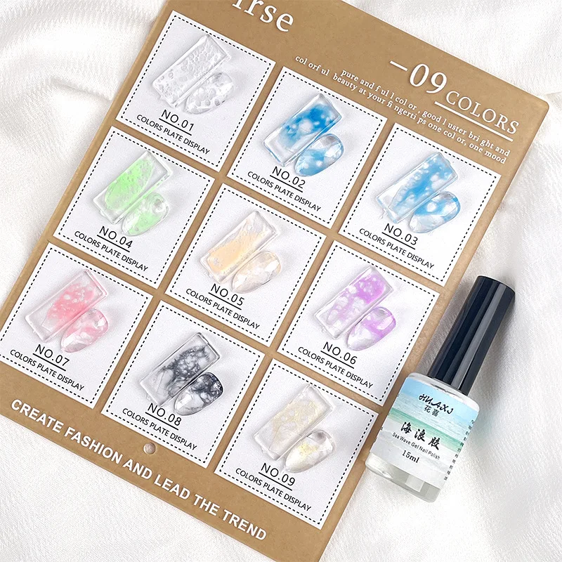 

Sea Wave Blooming Liquid Gel Nail Polish Bubble Ocean Gel DIY Nail Art Blossom Gel Semi Permanent Soak Off Marble Varnish