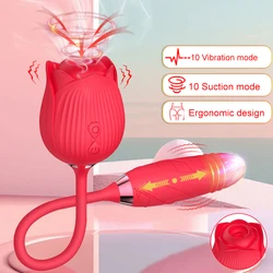 Rose Sex Toy for Women Sucking Vibrator G Spot Clitoris Stimulator Thrusting Vagina Nipple Sucker Vibrating Goods for Adults