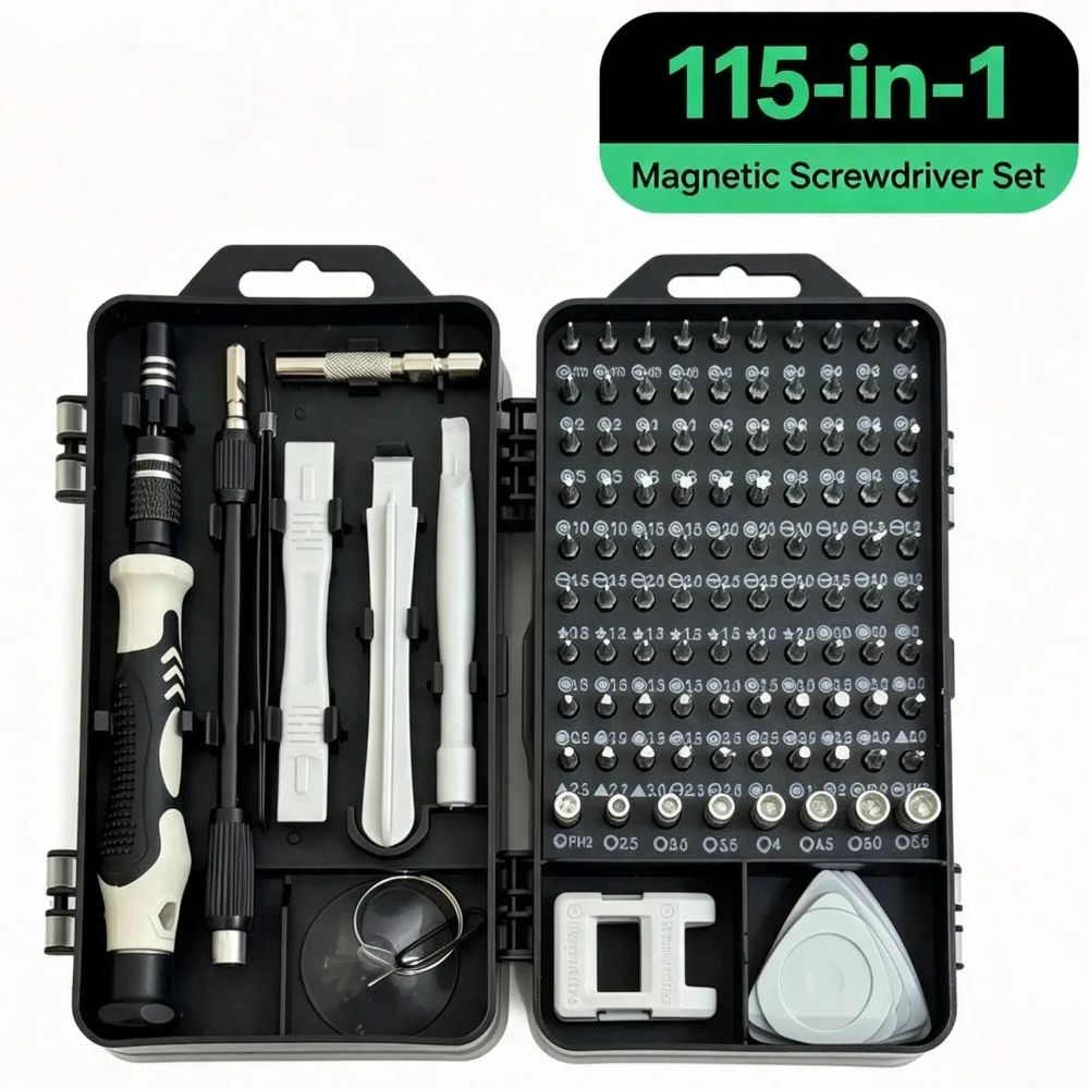115‑in‑1 Precision Screwdriver Set Professional Repair Tool with Extension Rod   For Phone Laptop Tablet Electronics Disassembly
