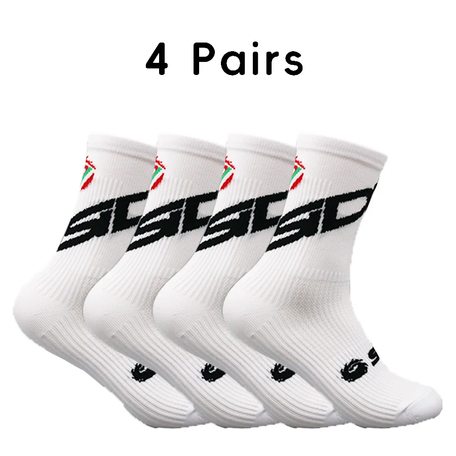 

4 Pairs Running and cycling lightweight sweat absorbing and quick drying mid tube cycling socks and sports socks