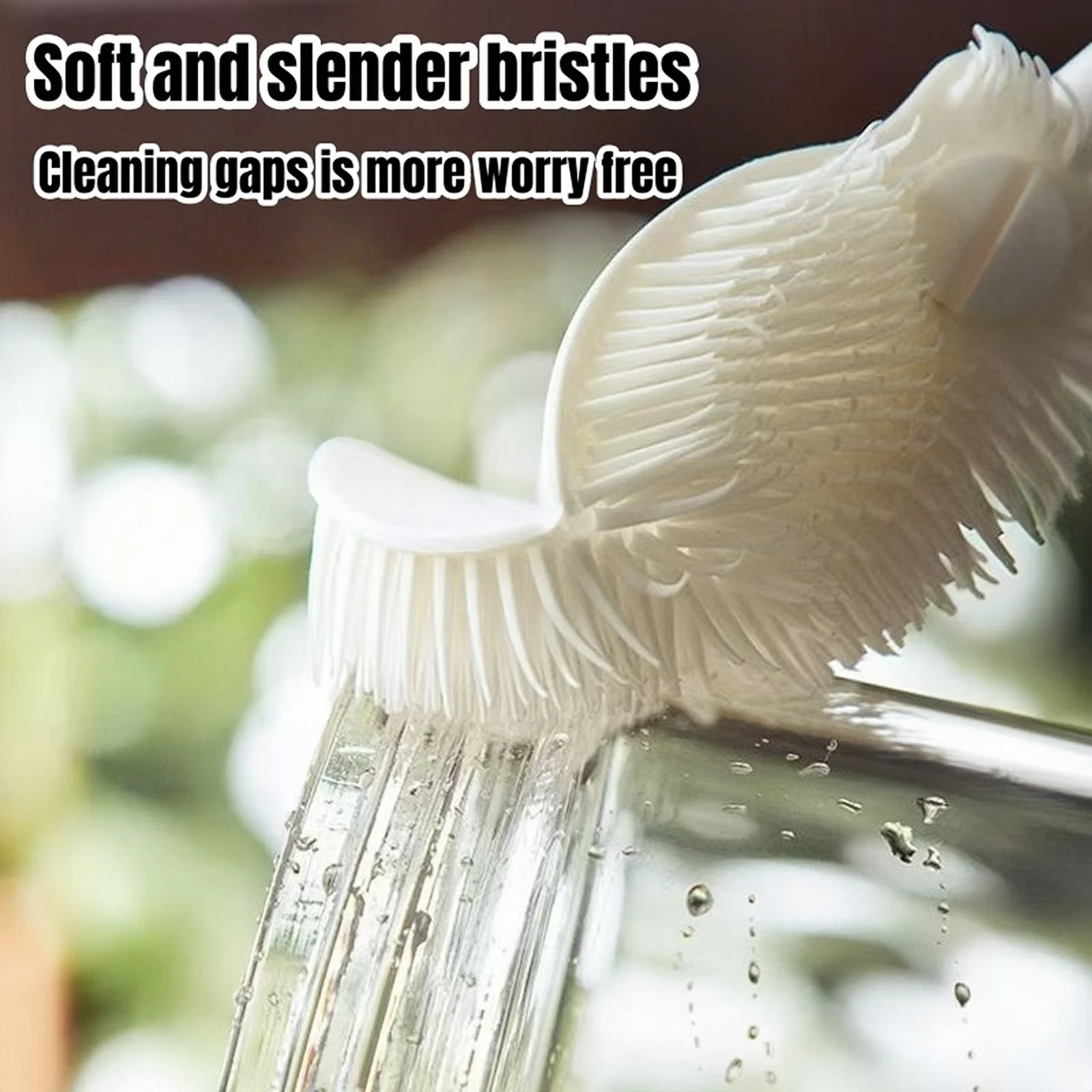 Silicone Long Handled Cup Brush, Foldable 90° Brush Head, Soft Bristles Suitable for Various Cup Shapes, Kitchen Cleaning