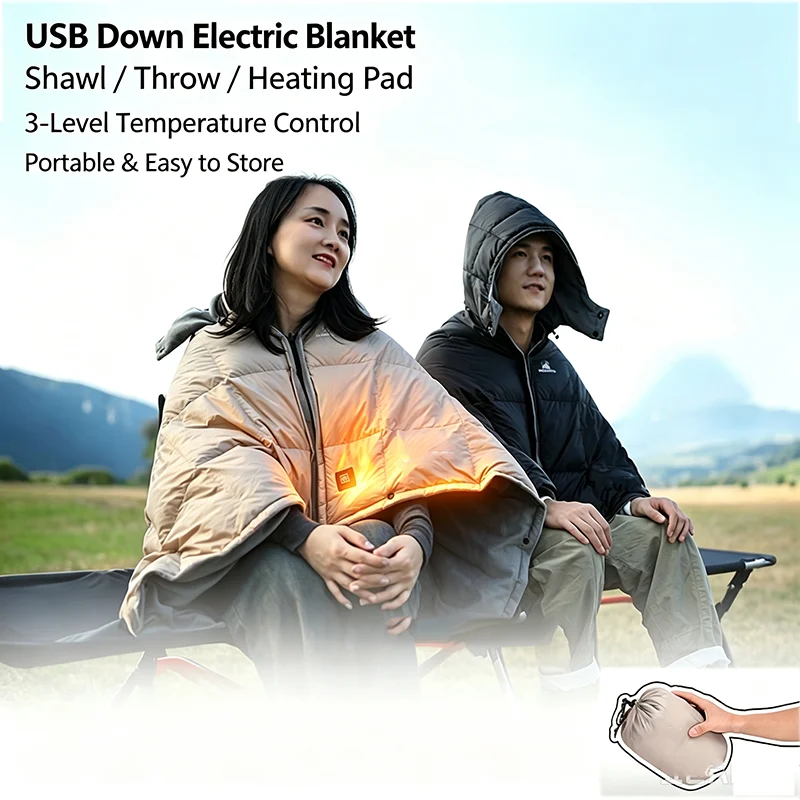 Usb Electric Heating Blankets Heated Shawl Blanket For Winter Warm Home Office Sofa Nap Outdoor Camping Portable Throw Blankets