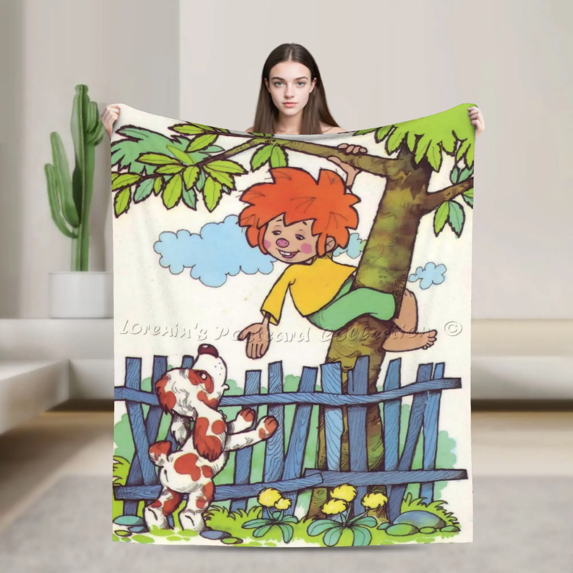 Cozy Pumuckls drinks beer  Blanket Stuff Home Decorative  Blanket Throw Warm Fleece for Car