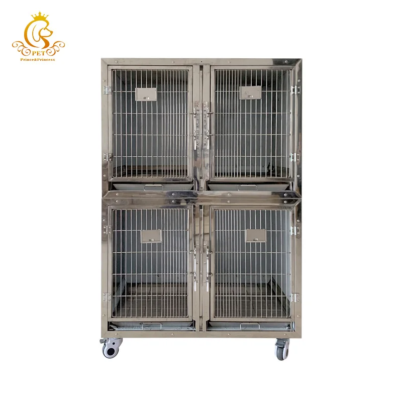 Stainless Steel Pet Cage Bottom Tray with Oxygen Cage Veterinary Kennel Equipment