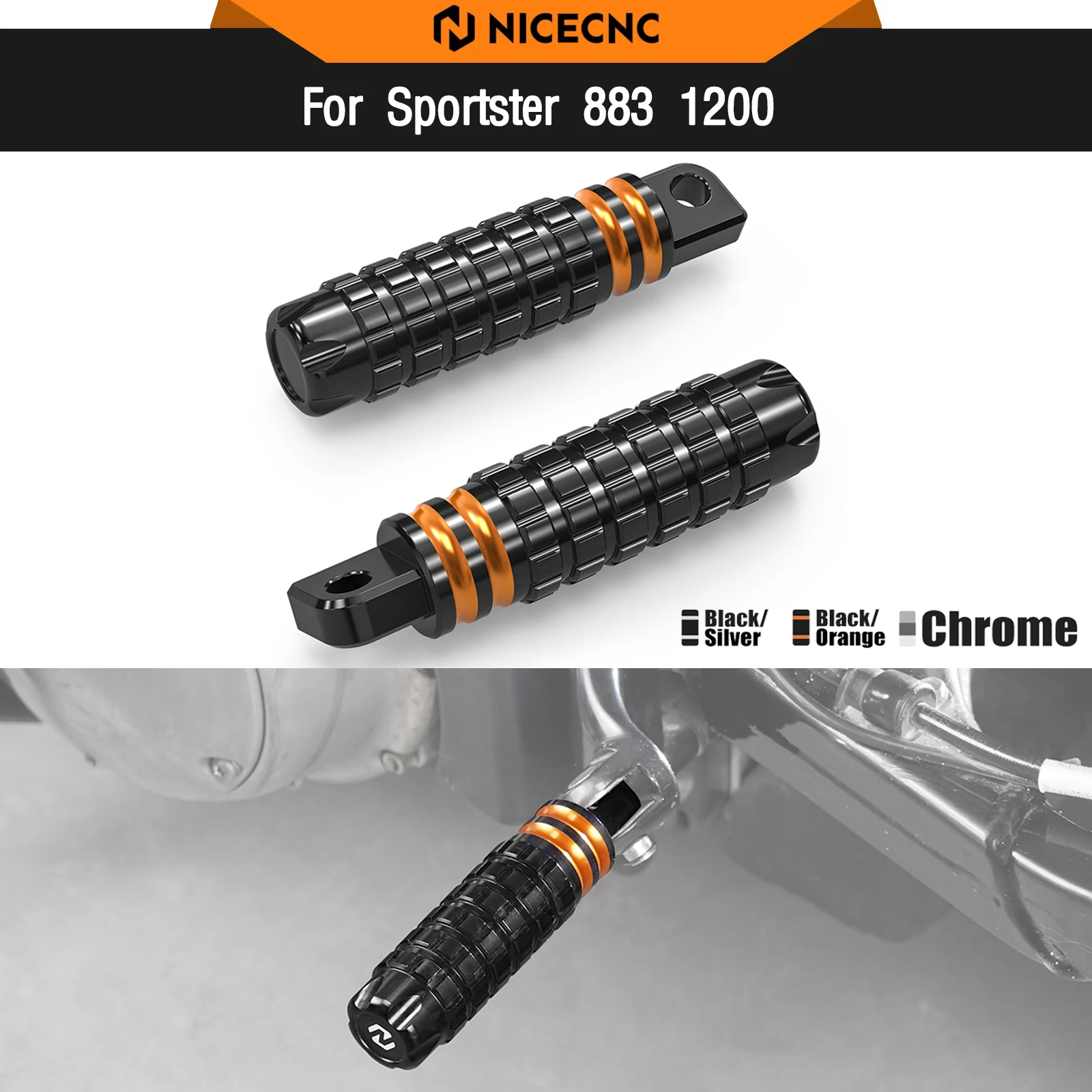 Para Harley Sportster 1200 personalizado XL1200C 2014-2018 reposapiés de pasajero hierro 883 1200 XL883N XL1200NS Sportster 883 Roadster XL883R