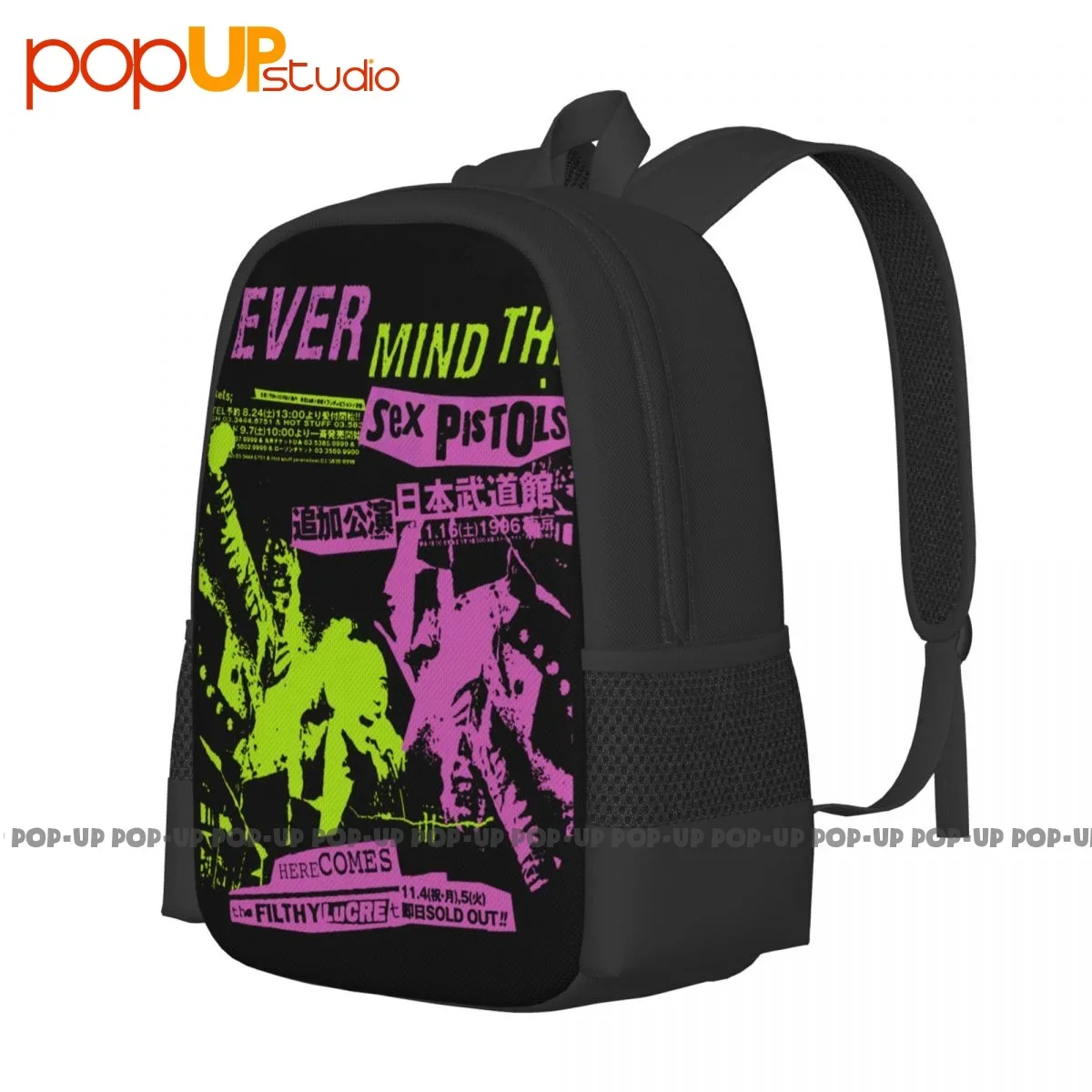 Sex Pistols Japanese Poster Backpack Large Capacity Gym Schoolbag Sports Style Multi-function