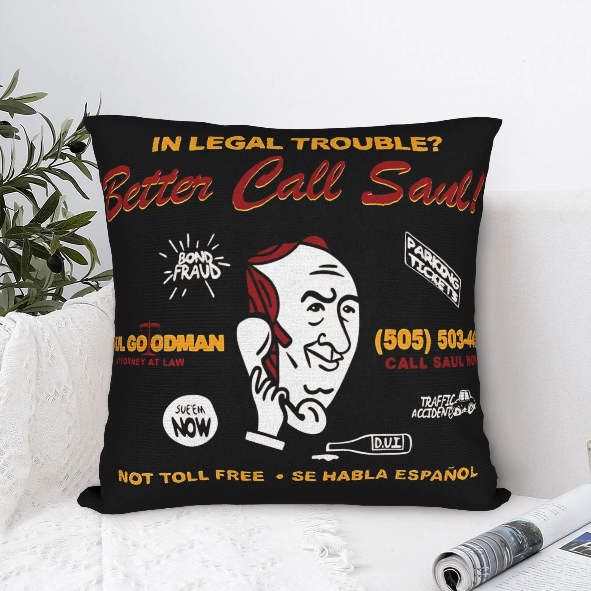 Saul Goodman Attorney At Law Pillow Cover  Comfy Cushion Cover Kawaii Pillow Case For Sofa Couch Bed Living Room