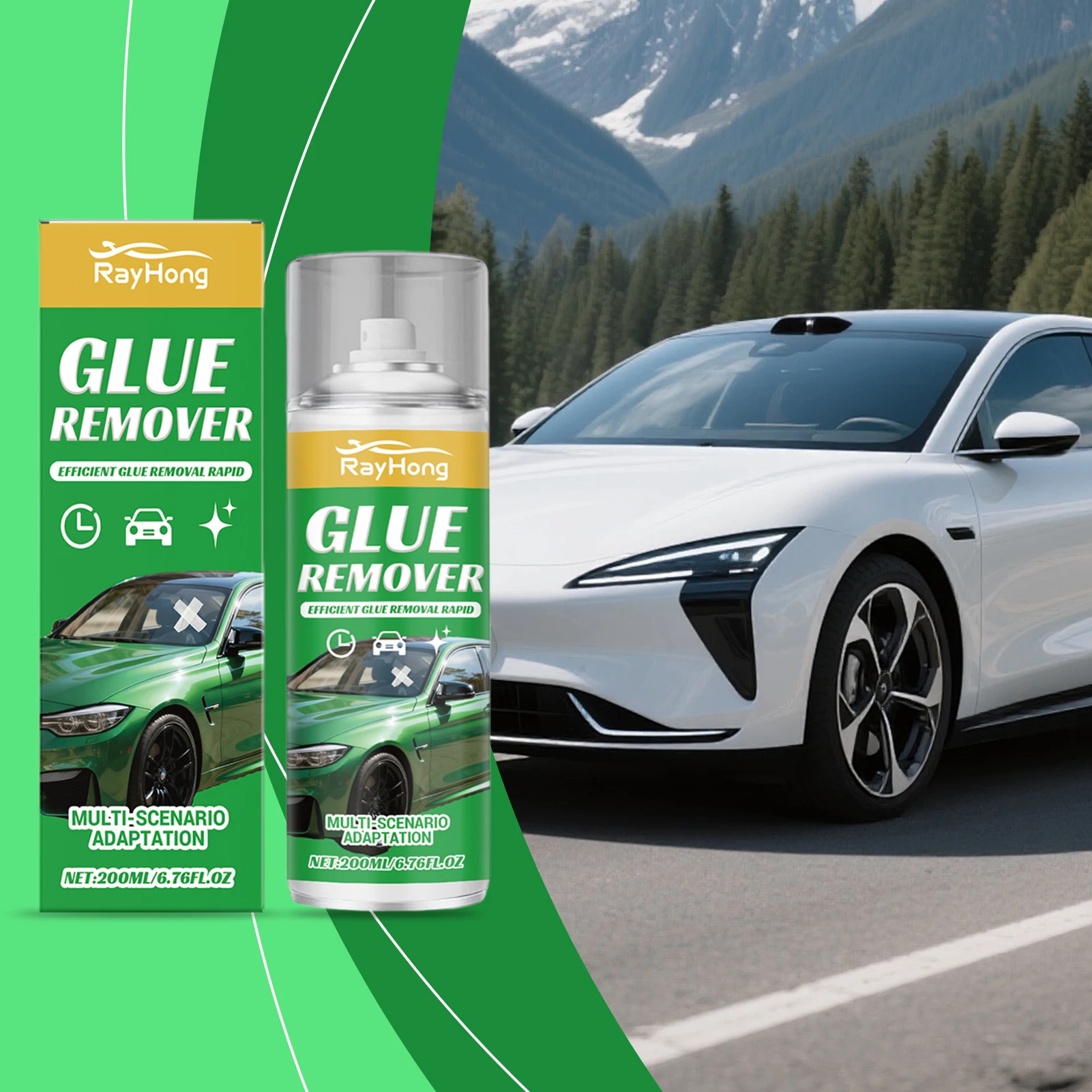 200ml Cars Adhesive Remover Spray,Strength Glue Dissolver,Instantly Dissolves Stubborn Stickys Residue Car Accessories