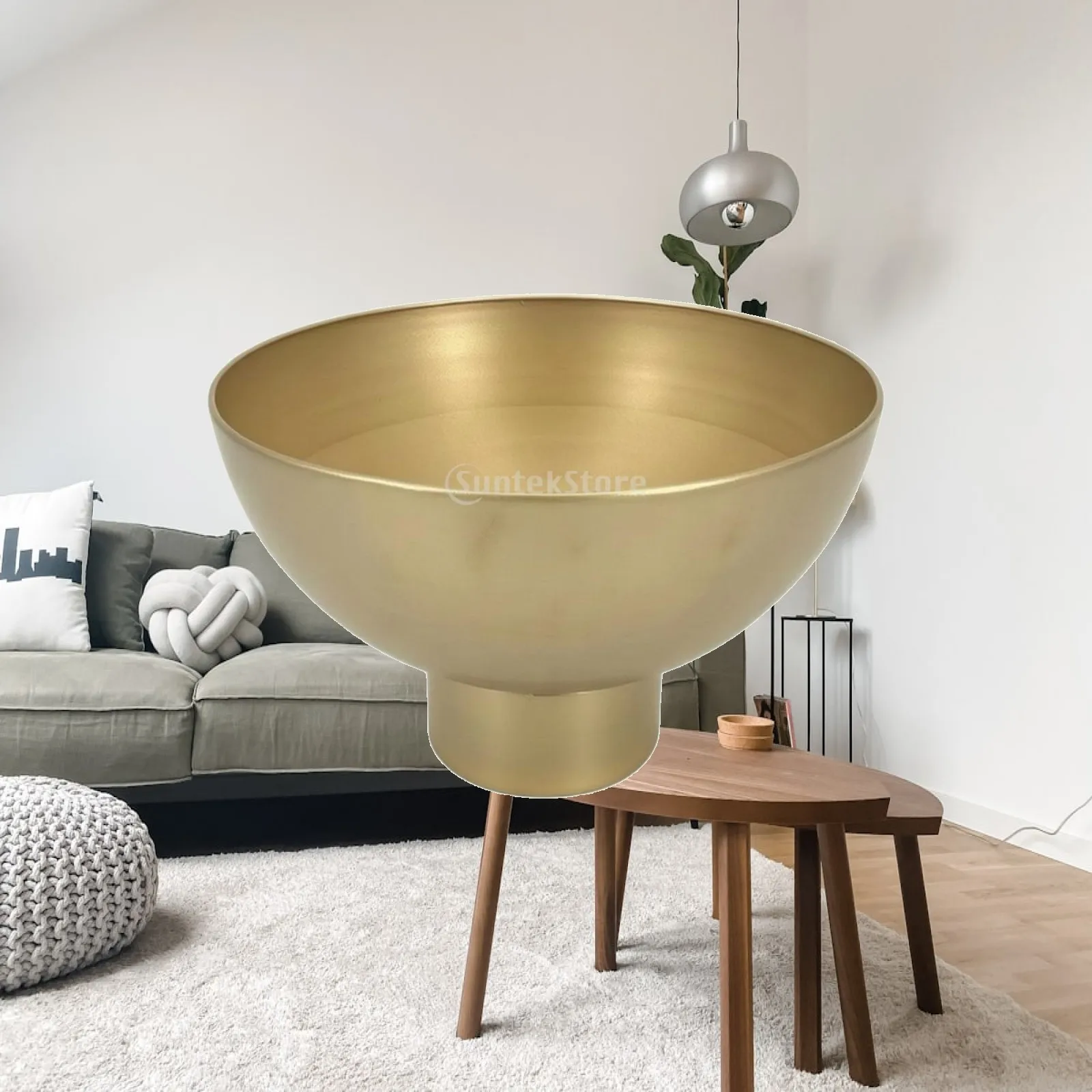 Metal Planter with Pedestal Tabletop Metal Flower Pot Bowl Planter Minimalist