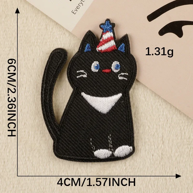 Cute Little Cat Embroidered Patches Self-adhesive Patches Applique for Clothes,Dress,Hat,bags,Jeans,DIY Accessories